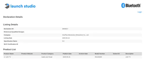 new oneplus tv bluetooth sig