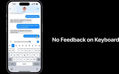 no feedback on ipad or iphone keyboard