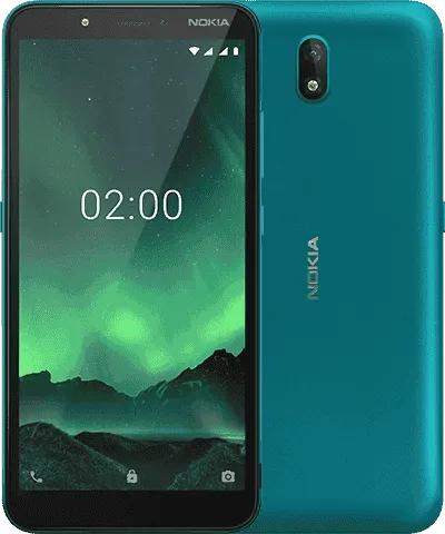 nokia c2 front back cyan