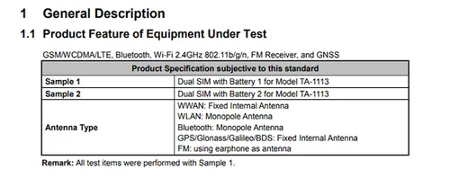 nokia ta 1113 fcc product description
