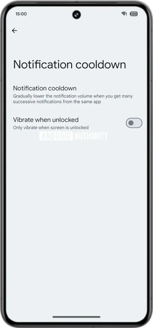 notification cooldown settings with vibrate optionpng