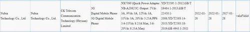 nubia redmagic 7 pro 5g 3c certificate