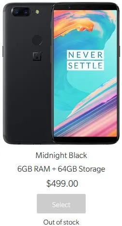 oneplus 5t us no stock th 00