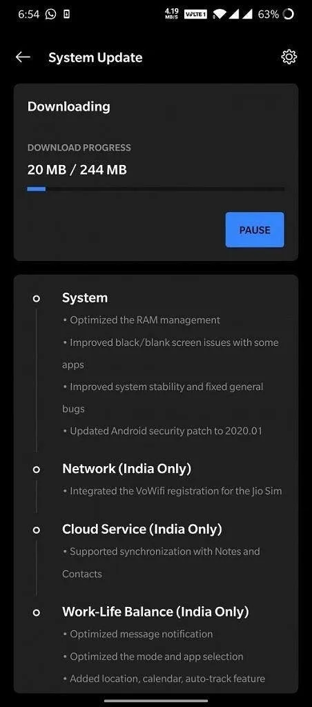 oneplus oxygenos update