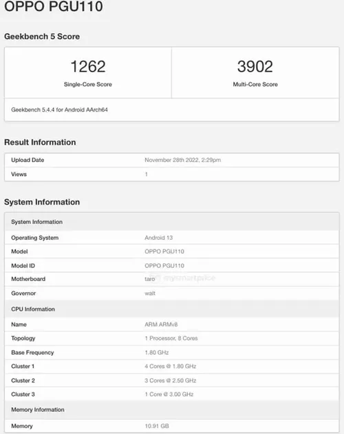 oppo find n2 geekbench