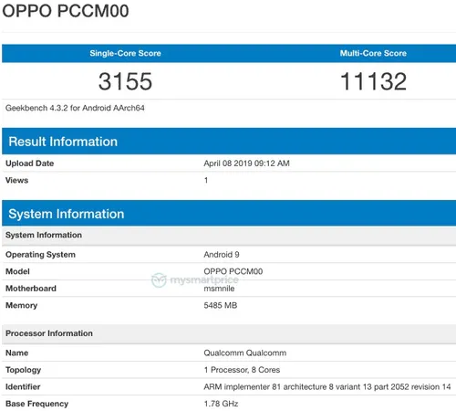 oppo pccm00 geekbench