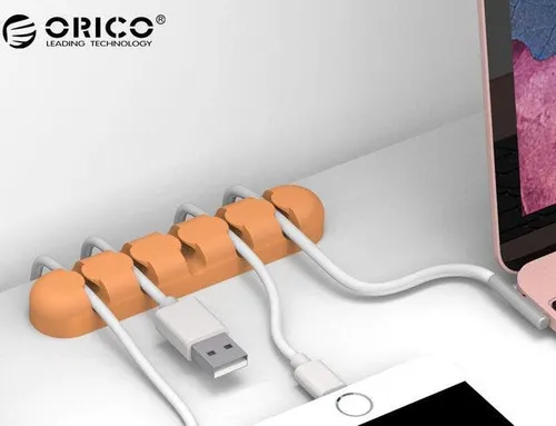 orico cbs5 cable holder five color silica gel material tidy wire cable winder organizer desktop clipsjpg 640x640