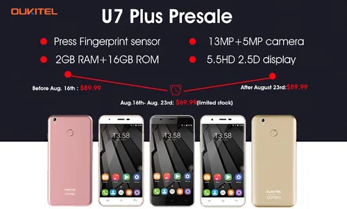 oukitel u7 plus presale