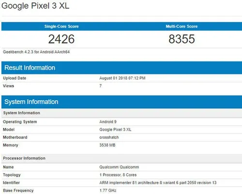 pixel 3 xl benchmark