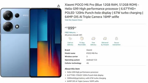 poco m6 pro 4g amazon listing