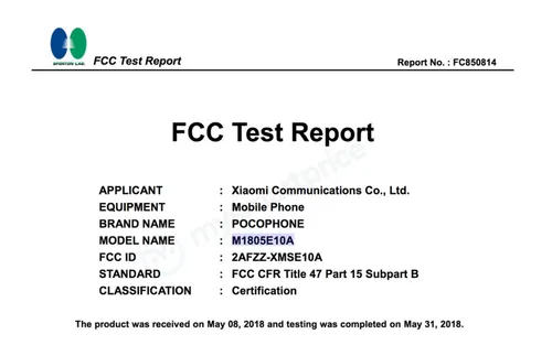 pocophone fcc certified
