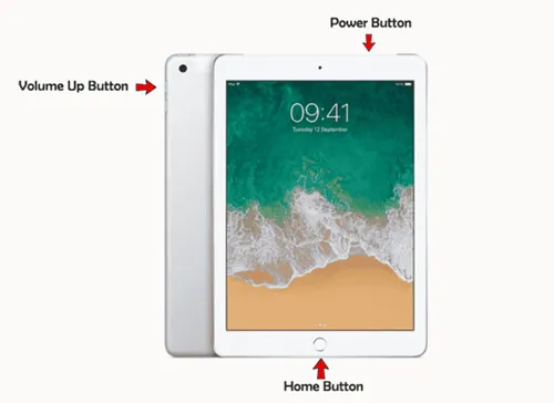 press three buttons on the ipad to fix white screen issue