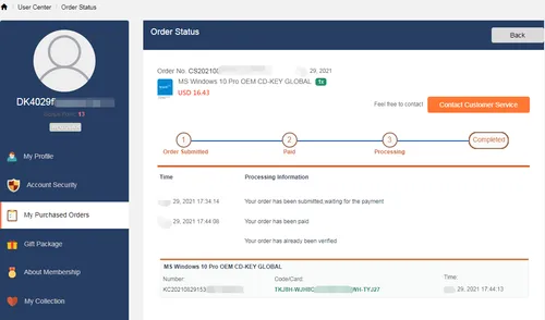 purchased order us 1