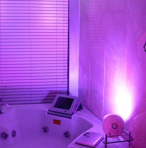purple bathroom