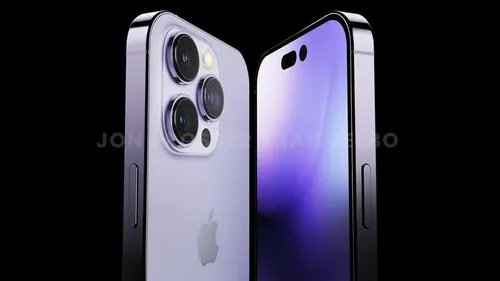 purple iphone 14 pro render