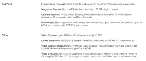 qualcomm snapdragon 845 camera specifications before