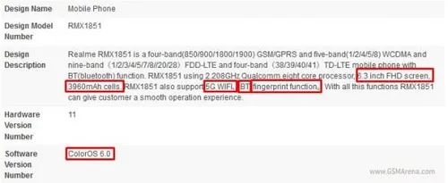 realme 3 pro bluetooth sig