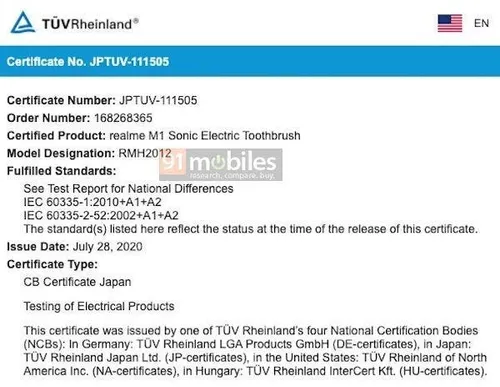 realme electric toothbrush tuv 01