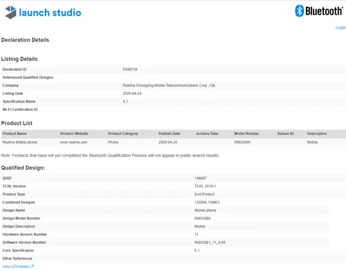 realme x3 superzoom rmx2086 spotted on bluetooth sig 1