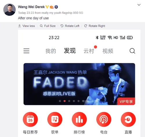 realme x50 battery life