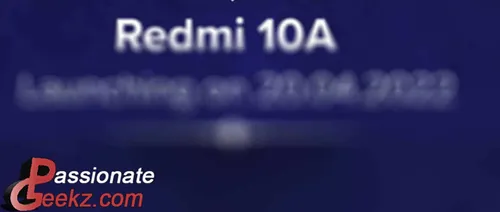 redmi 10a india launch date