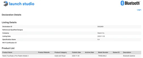 redmi airdots 3 bluetooth certification