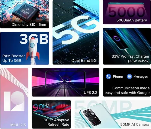 redmi note 11t 5g features