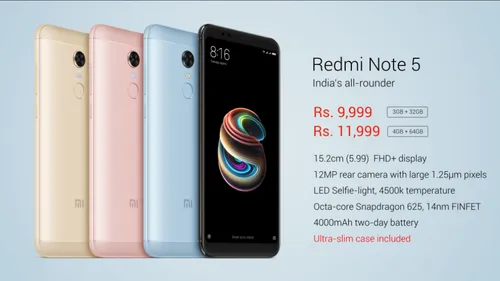 redmi note 5 official price specs
