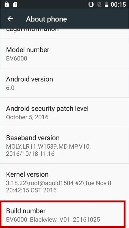 rom version which can receive the ota update