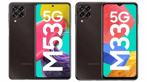 samsung galaxy m53 5g and galaxy m33 5g emerald brown