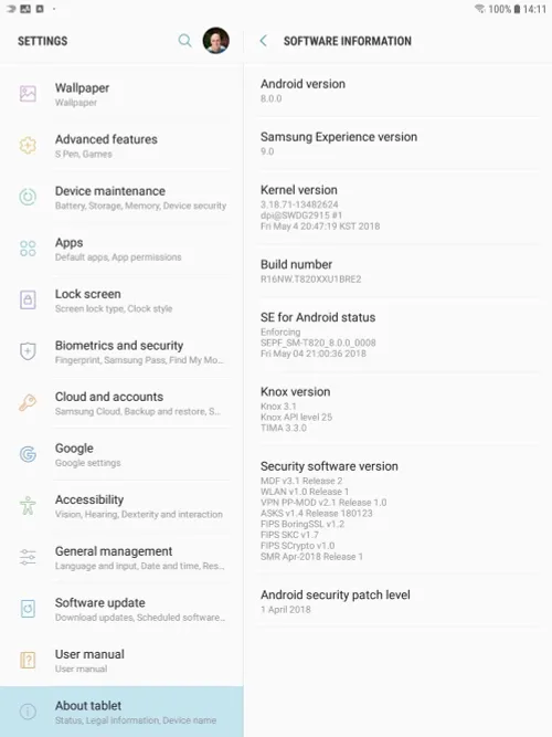 samsung galaxy tab s3 oreo update
