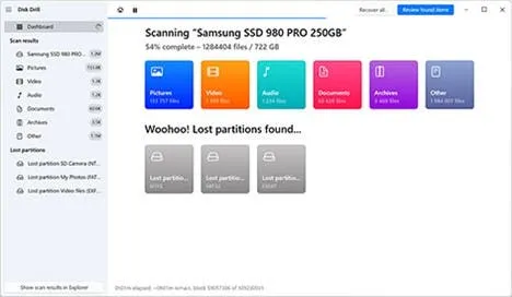 scan for deleted photos