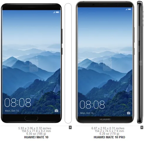 screenshot 2017 10 16 huawei mate 10 vs huawei mate 10 pro visual phone size compare
