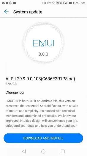 screenshot 2018 10 16 image from huawei mate 10 starts receiving android 9 pie update huge download size