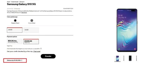 screenshot 2019 04 25 verizon launches samsung galaxy s10 5g pre orders announces 20 more cities getting 5g
