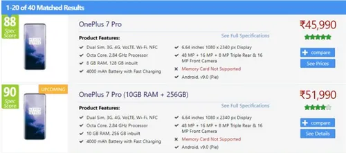 screenshot 2019 05 06 alleged indian pricing for oneplus 7 leaked 10gb ram pro version listed too gizmochina1 1