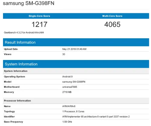 screenshot 2019 05 25 samsung sm g398fn geekbench browser