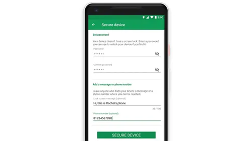 securing the device on google find my app
