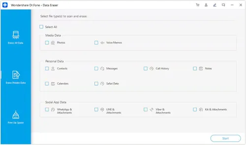 select data eraser from the tool