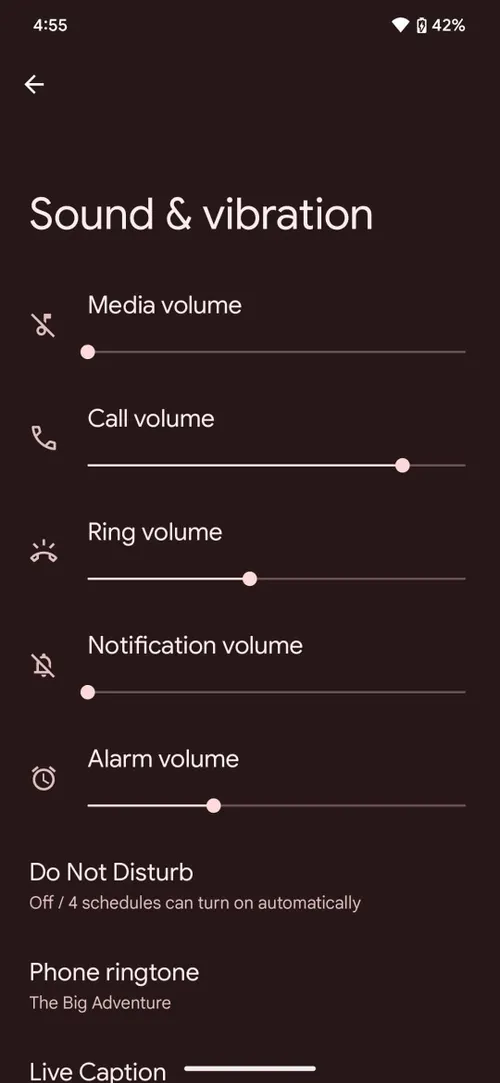 separate ringtone and notification volume new android 13 features
