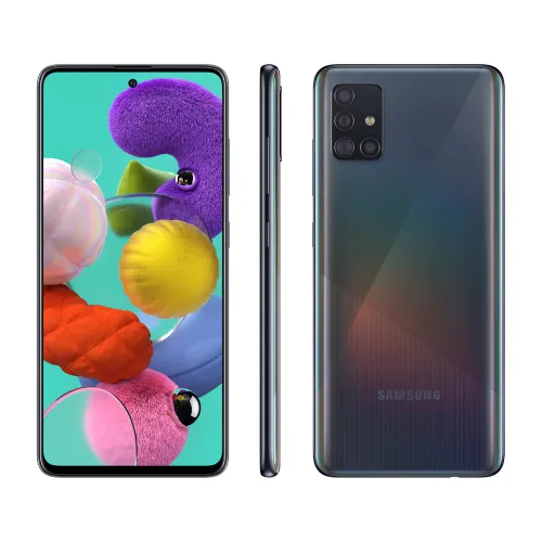 smartphone samsung galaxy a51 preto 128gb tela infinita de 6 5 camera traseira quadrupla leitor digital na tela android e processador octa core 55000829
