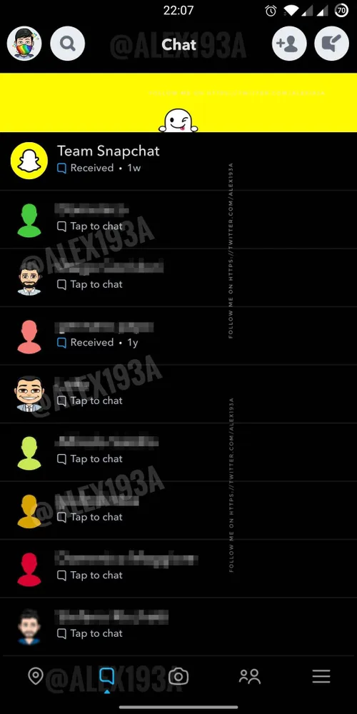 snapchat dark mode android