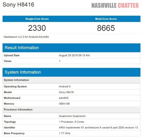 sony h8416 xperia xz3