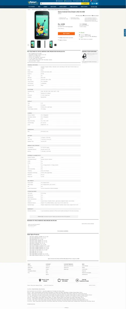 spice android one dream uno