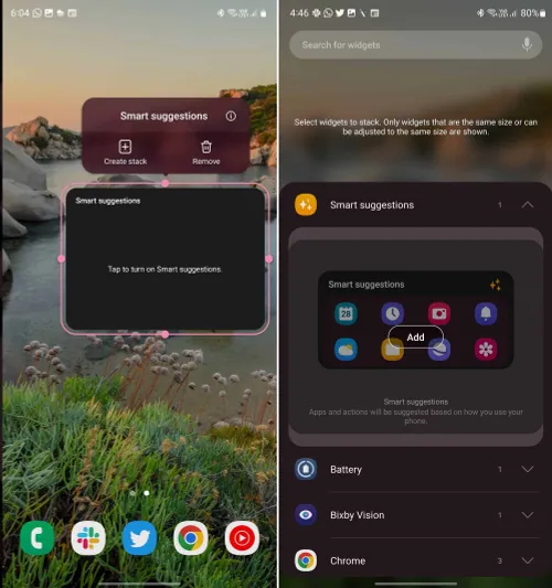stack widgets on galaxy s23