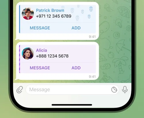 telegram new design for shared contacts