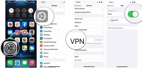 turn on vpn on iphone