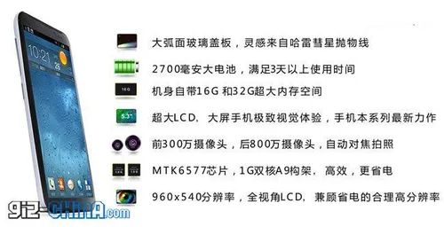 umeox arc android phone 53inch mt6557