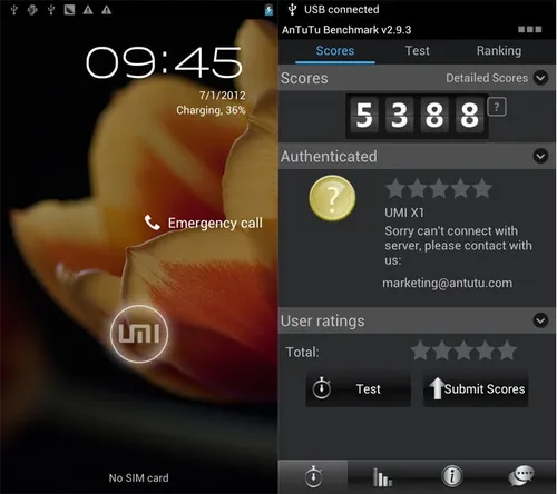 umi x1 dual core mt6577 antutu