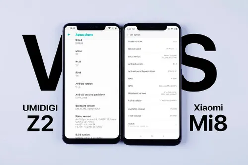 umidigiz2 pk xiaomi mi8 specifications